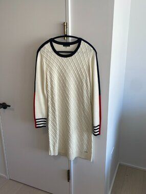 Tommy Hilfiger Red White Blue Sweater Dress Large